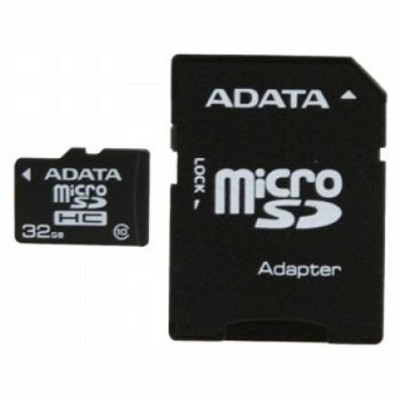 Карта памяти A-DATA MICROSDHC (CLASS 10) 32GB + SD-АДАПТЕР