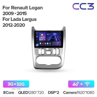 Штатная автомагнитола на Android TEYES CC3 для Lada Largus 2012-2020 3/32gb