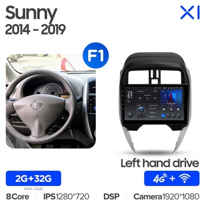 Штатная автомагнитола на Android TEYES X1 для Nissan Sunny 2014-2019 (Версия F1) 2/32gb- фото