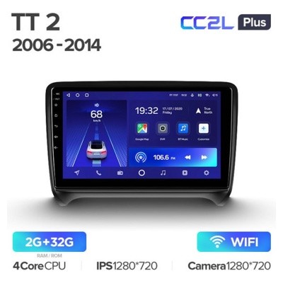 Штатная автомагнитола на Android TEYES CC2L Plus для Audi TT 2 8J 2006-2014 2/32gb