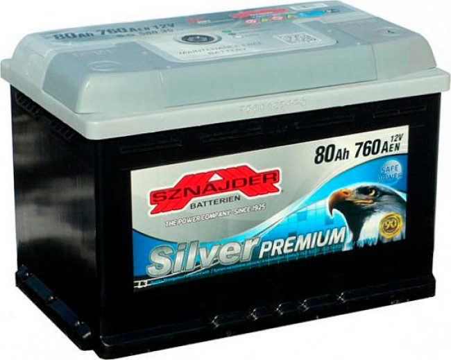 Аккумулятор SZNAJDER SILVER PREMIUM 80 R (80 А/Ч, 760 А)