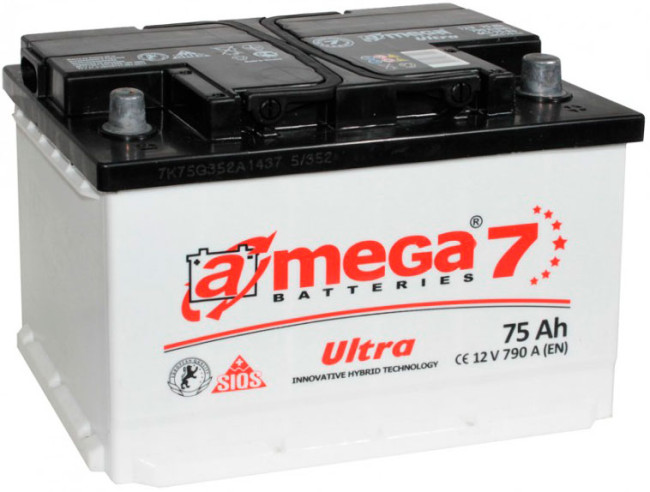 Аккумулятор A-MEGA ULTRA 75 R (75 А/Ч, 790 А)