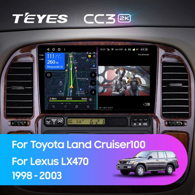 Штатная автомагнитола на Android TEYES CC3 2K для Toyota Land Cruiser LC 100 1998-2003 (Версия F3) 3/32gb - фото3