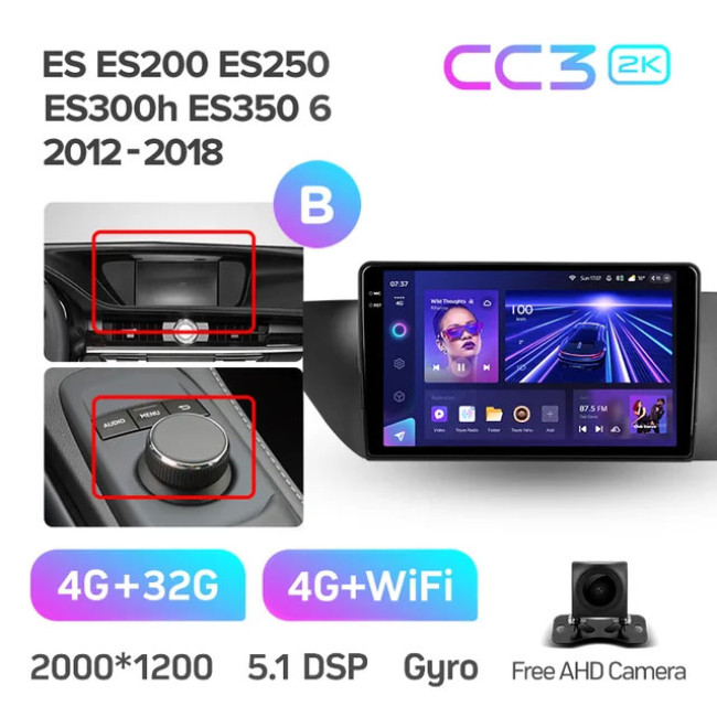 Штатная автомагнитола на Android TEYES CC3 2K для Lexus ES ES200 ES250 ES300h ES350 XV60 VI 6 2012-2018 (Версия B) 3/32gb - фото