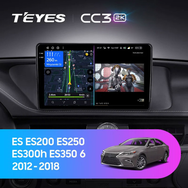 Штатная автомагнитола на Android TEYES CC3 2K для Lexus ES ES200 ES250 ES300h ES350 XV60 VI 6 2012-2018 (Версия A) 3/32gb - фото3