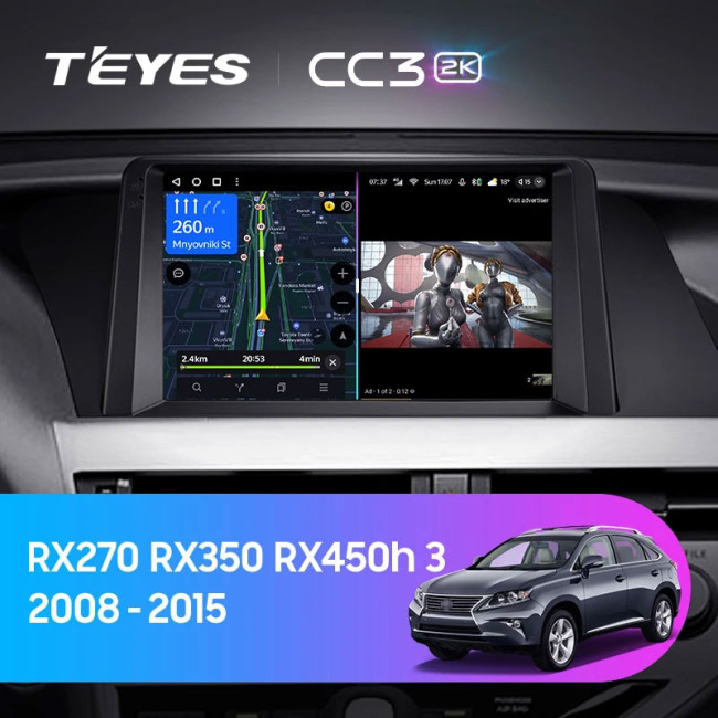 Штатная автомагнитола на Android TEYES CC3 2K для Lexus RX270 RX350 RX450h AL10 III 3 2008-2015 (Версия A) 3/32gb - фото3
