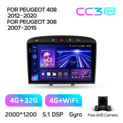 Штатная автомагнитола на Android TEYES CC3 2K для Peugeot 408 2012-2020, 308 T7 2007-2015 3/32gb- фото