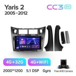 Штатная автомагнитола на Android TEYES CC3 2K для Toyota Yaris 2 XP90 2005-2012 3/32gb- фото