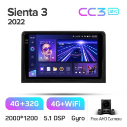 Штатная автомагнитола на Android TEYES CC3 2K для Toyota Sienta 3 2022 3/32gb- фото