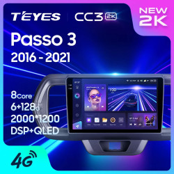 Штатная автомагнитола на Android TEYES CC3 2K для Toyota Passo III 3 2016-2021 (Версия R) (Правый руль) 3/32gb- фото2