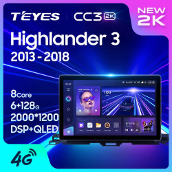 Штатная автомагнитола на Android TEYES CC3 2K для Toyota Highlander 3 XU50 2013-2018 3/32gb- фото2