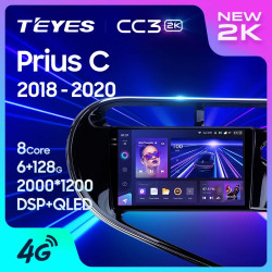 Штатная автомагнитола на Android TEYES CC3 2K для Toyota Prius C 2018-2020 (Версия R) (Правый руль) 3/32gb- фото2