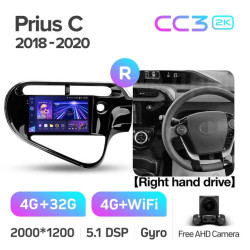 Штатная автомагнитола на Android TEYES CC3 2K для Toyota Prius C 2018-2020 (Версия R) (Правый руль) 3/32gb- фото