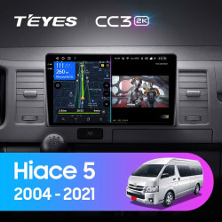 Штатная автомагнитола на Android TEYES CC3 2K для Toyota Hiace XH10 H200 5 2004-2021 3/32gb- фото3