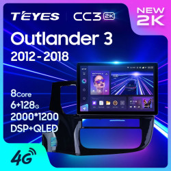Штатная автомагнитола на Android TEYES CC3 2K для Mitsubishi Outlander 3 GF0W GG0W 2012-2018 (Версия 11.0) 3/32gb- фото2