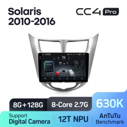 Штатная автомагнитола на Android TEYES CC4 Pro для Hyundai Solaris 1 2010-2016 8/128gb- фото