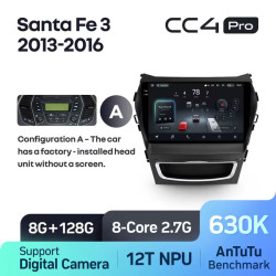 Штатная автомагнитола на Android TEYES CC4 Pro для Hyundai Santa Fe 3 2013-2016 (Версия A) 8/128gb- фото