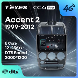Штатная автомагнитола на Android TEYES CC4 Pro для Hyundai Accent II 2 LC2 1999-2012 (Версия F1) 8/128gb- фото2