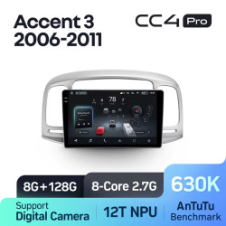 Штатная автомагнитола на Android TEYES CC4 Pro для Hyundai Accent 3 2006-2011 8/128gb- фото