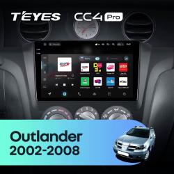 Штатная автомагнитола на Android TEYES CC4 Pro для Mitsubishi Outlander 1 2002-2008 (Версия F1) 8/128gb- фото3