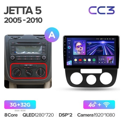 Штатная автомагнитола на Android TEYES CC3 для Volkswagen Jetta 5 2005-2010 (Версия А) 3/32gb