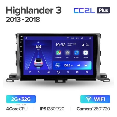 Штатная автомагнитола на Android TEYES CC2L Plus для Toyota Highlander 3 XU50 2013-2018 2/32gb