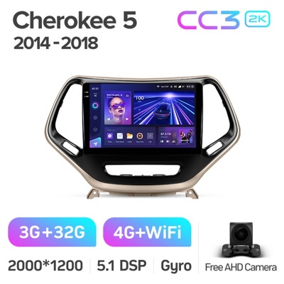 Штатная автомагнитола на Android TEYES CC3 2K для Jeep Cherokee 5 KL 2014-2018 3/32gb- фото