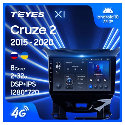 Штатная автомагнитола на Android TEYES X1 для Chevrolet Cruze 2 2015-2020 2/32gb- фото2