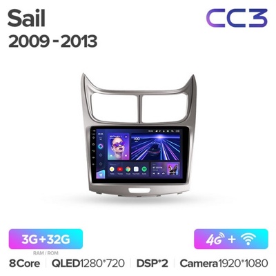 Штатная автомагнитола на Android TEYES CC3 для Chevrolet Sail 2009-2013 3/32gb