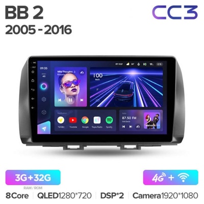 Штатная автомагнитола на Android TEYES CC3 для Toyota bB 2 QNC20 2005-2016 3/32gb