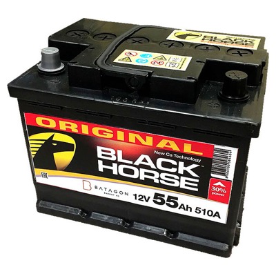 Аккумулятор BLACK HORSE 55 R (55 А/Ч, 510 А)