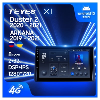 Штатная автомагнитола на Android TEYES X1 для Renault Duster HM 2020-2021, Arkana 2019-2021 2/32gb- фото2