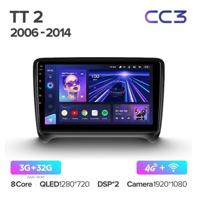 Штатная автомагнитола на Android TEYES CC3 для Audi TT 2 8J 2006-2014 3/32gb