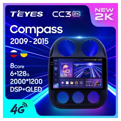 Штатная автомагнитола на Android TEYES CC3 2K для Jeep Compass 1 MK 2009-2015 3/32gb- фото2