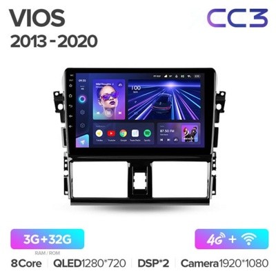 Штатная автомагнитола на Android TEYES CC3 для Toyota Vios XP150 2013-2020 3/32gb