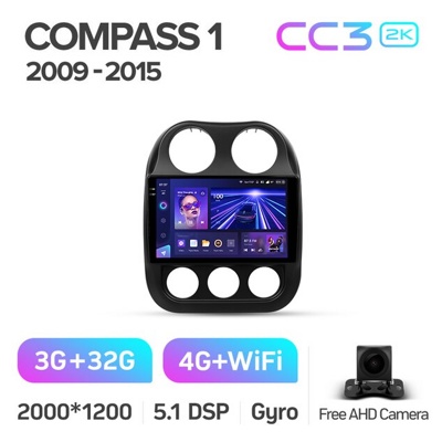 Штатная автомагнитола на Android TEYES CC3 2K для Jeep Compass 1 MK 2009-2015 3/32gb- фото