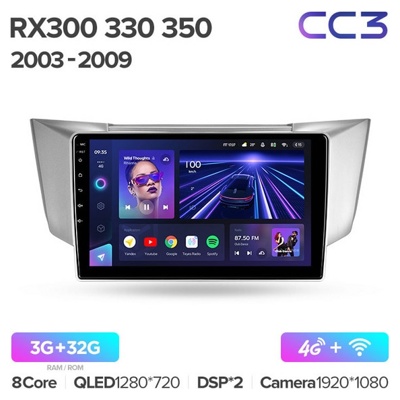 Штатная автомагнитола на Android TEYES CC3 для Lexus RX330, RX350, RX400H 2003-2009 3/32gb