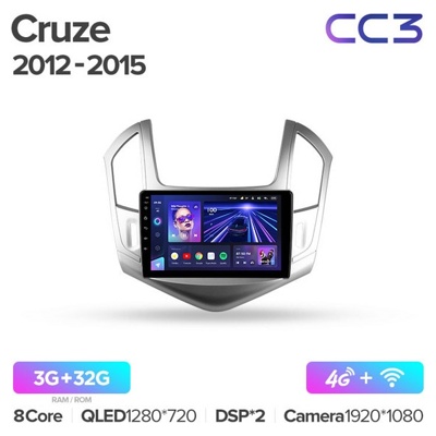 Штатная автомагнитола на Android TEYES CC3 для Chevrolet Cruze J300 J308 2012-2015 3/32gb