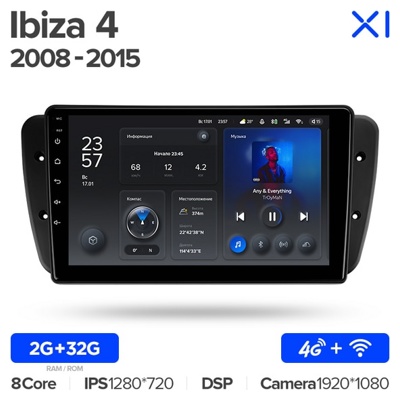Штатная автомагнитола на Android TEYES X1 для Seat Ibiza 6J 4 2008-2015 2/32gb- фото