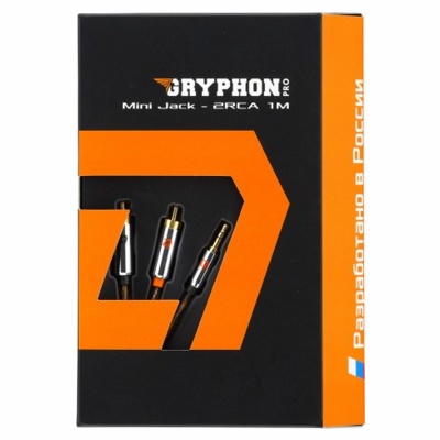 AUX кабель DL AUDIO GRYPHON PRO MINI JACK - 2RCA 1M- фото3