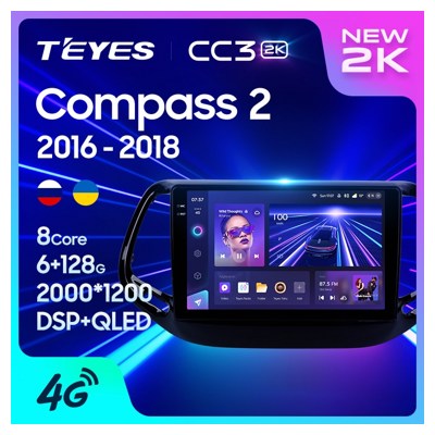 Штатная автомагнитола на Android TEYES CC3 2K для Jeep Compass 2 MP 2016-2018 3/32gb- фото2