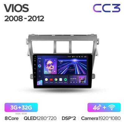 Штатная автомагнитола на Android TEYES CC3 для Toyota Vios 2 2007-2013 3/32gb