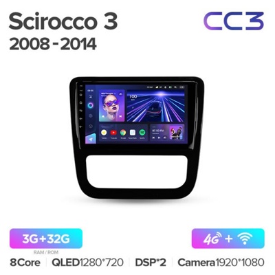 Штатная автомагнитола на Android TEYES CC3 для Volkswagen Scirocco 3 III Mk3 2008-2014 3/32gb