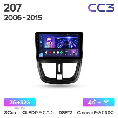 Штатная автомагнитола на Android TEYES CC3 для Peugeot 207 2006-2015 3/32gb