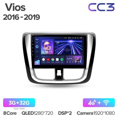 Штатная автомагнитола на Android TEYES CC3 для Toyota Vios Yaris L 2016-2019 3/32gb