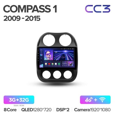 Штатная автомагнитола на Android TEYES CC3 для Jeep Compass 1 MK 2009-2015 3/32gb
