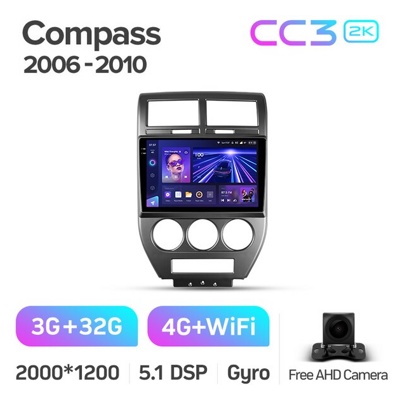 Штатная автомагнитола на Android TEYES CC3 2K для Jeep Compass 1 MK 2006-2010 3/32gb- фото