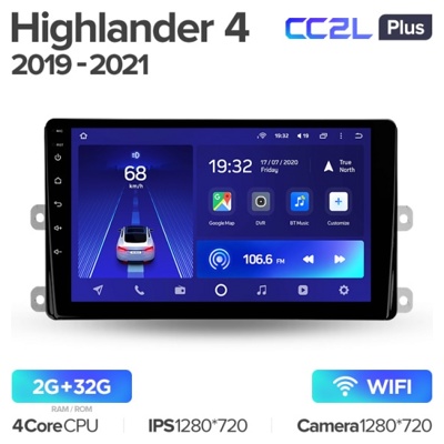 Штатная автомагнитола на Android TEYES CC2L Plus для Toyota Highlander 4 XU70 2019-2021 2/32gb