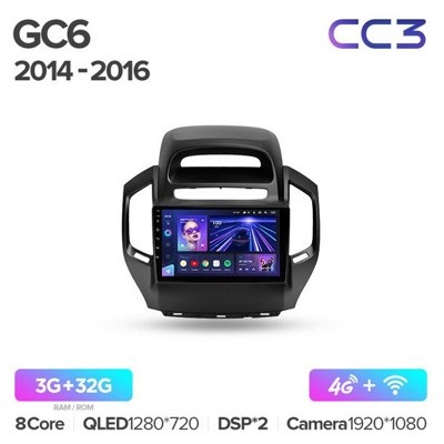 Штатная автомагнитола на Android TEYES CC3 для Geely GC6 1 2014-2016 3/32gb