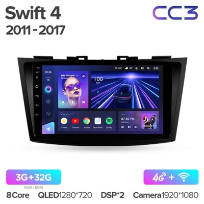 Штатная автомагнитола на Android TEYES CC3 для Suzuki Swift 4 2011-2017 3/32gb